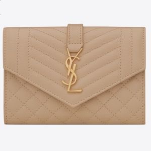 YSL SMALL ENVELOPE WALLET in Dark Beige
